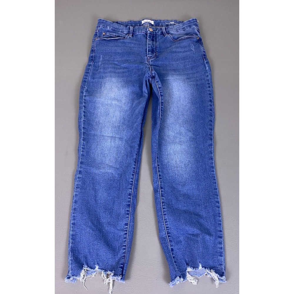 Nicole Miller New York Soho High Rise Slim Straight Jeans Size 10 Ankle Blue‎